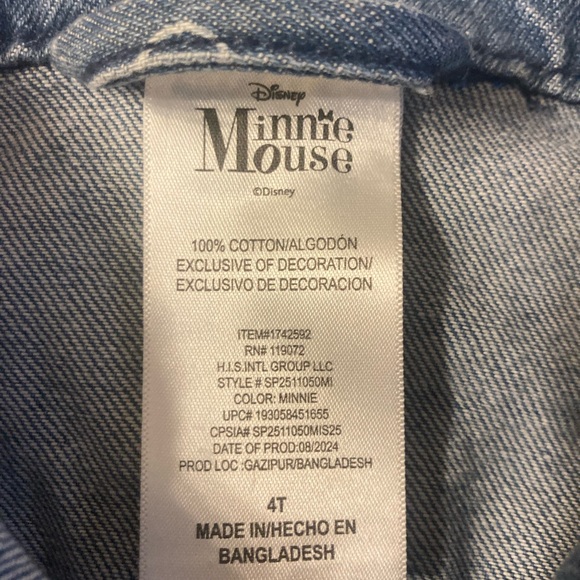 Christmas sale! Disney Minnie Mouse Denim Jacket - Picture 3 of 3